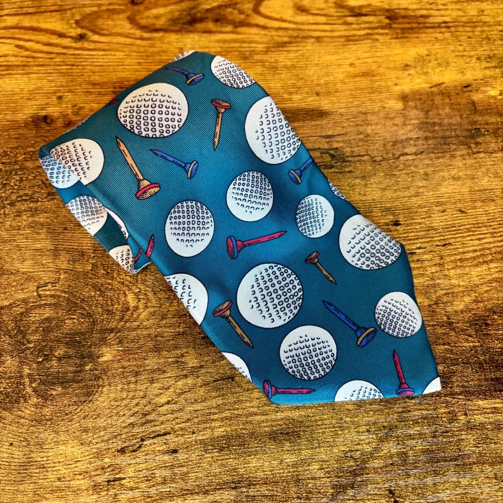 Spyglass Hill Golf Necktie‎ Novelty Golf Balls & Tees Pattern